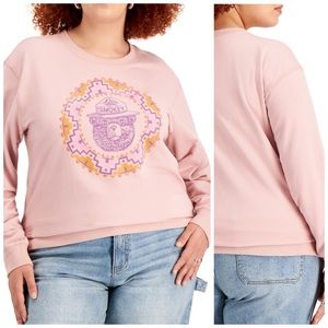 2X 3X Smokey The Bear Pink Sweatshirt Plus Size
